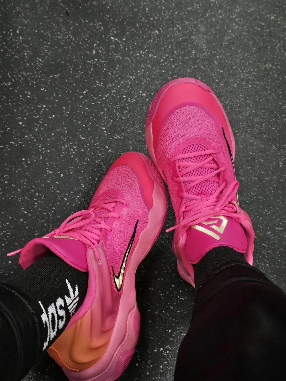Nike Giannis Immortality 4 Pink and Orange Mens Performance Basketball Shoes